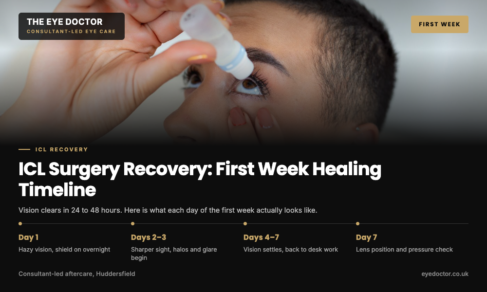 ICL surgery recovery timeline at The Eye Doctor